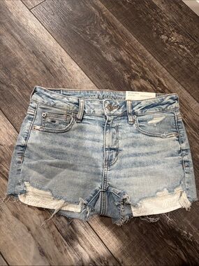 American Eagle Outfitters Light Wash Distressed Denim Shorts